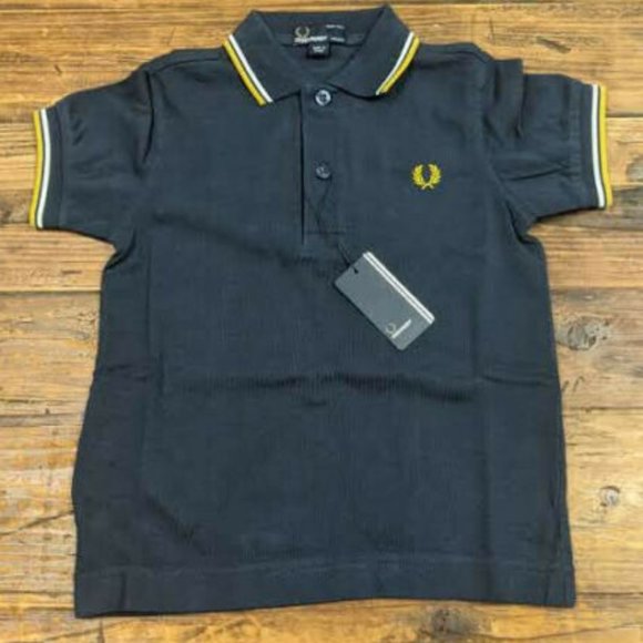 Fred Perry Kids Twin Tipped Polo, Navy/Gold/White - Picture 1 of 2